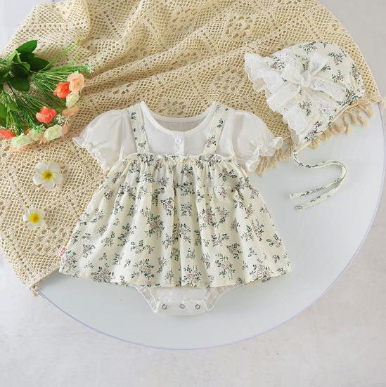 2023夏新品★子供服　ロンパース+帽子　66-90cm