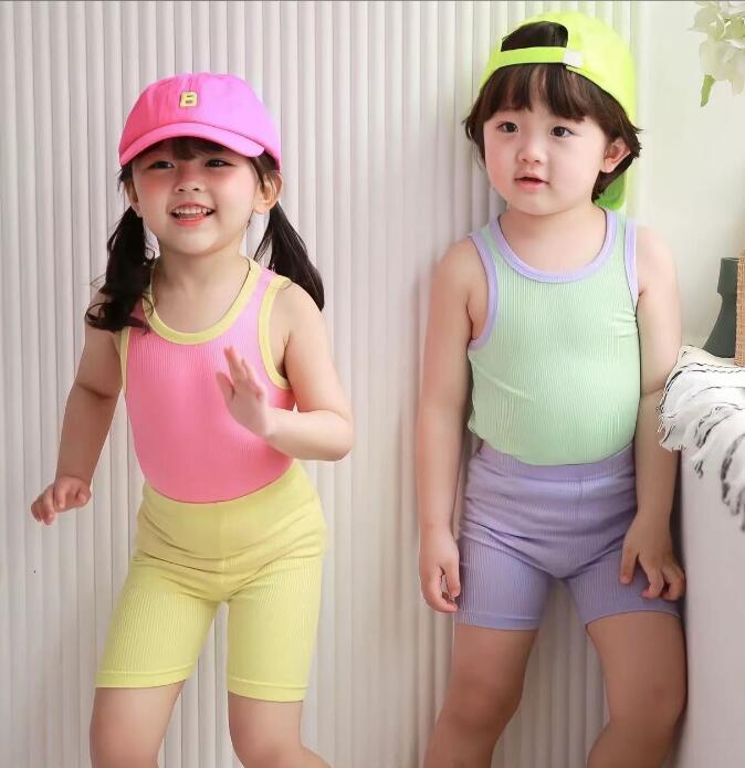 子供服★ベスト+パンツ★セットアップ★部屋着★韓国風子供服★キッズ★男女兼用★4色★80-120CM