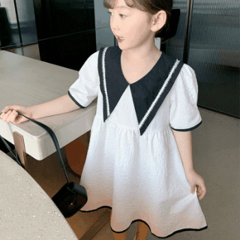 お勧め 春夏新作 韓国風 子供服 3-8歳女の子 半袖ワンピース フリル ワンピ ゆったり 7-15