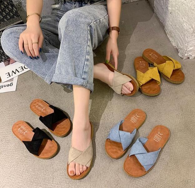 2023★春夏新作★韓国風靴★レディース★スリッパ★フラットヒール★シューズ★4色35-40