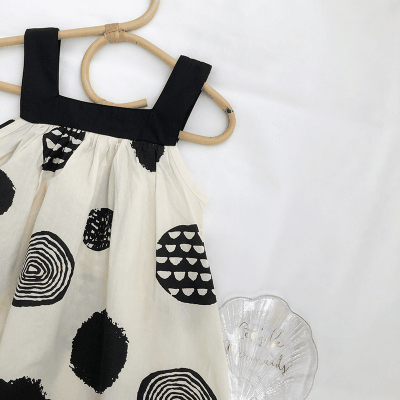 お勧め 2023夏 3-8歳 レトロ キッズ スリップドレス ワンピース ドット柄 ノースリープ ワンピ 90-140