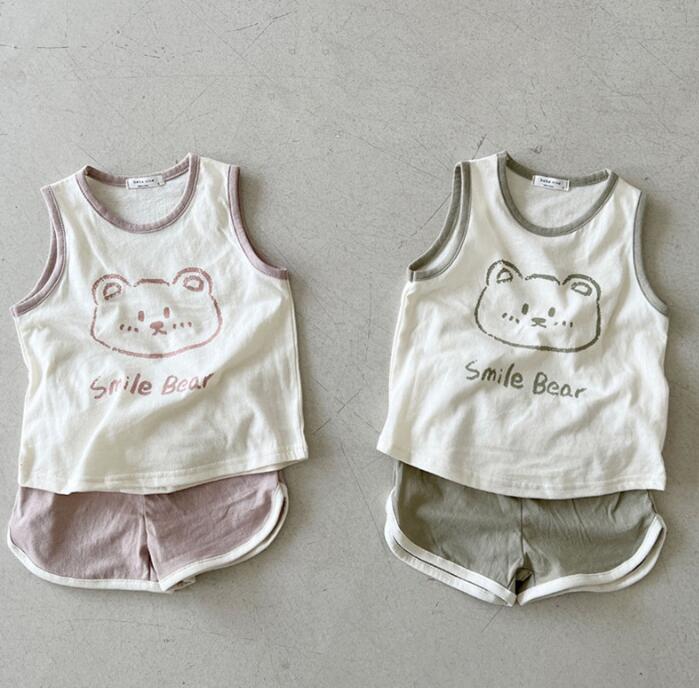 子供服★ベスト+パンツ★セットアップ★韓国風子供服★ベビー★可愛い★2色★66-100CM