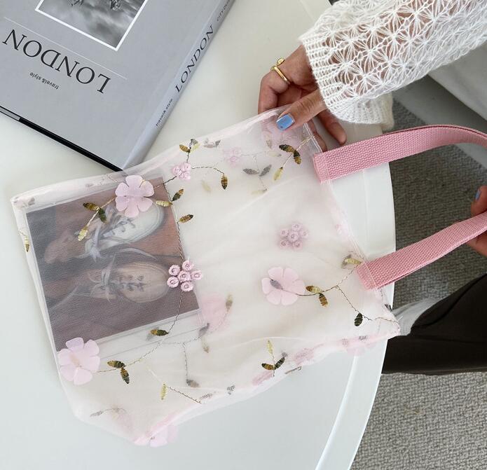 バッグ★花柄★レース　刺繍★ハンドバッグ★手提げバッグ★透け