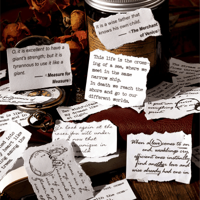 カフェ風 ステッカー シール貼紙 マスキングテープ イラスト 花体字 植物花葉 バタフライ 110mm*500mm