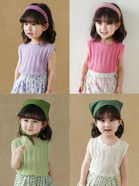 2023新品★子供服　ベストトップス★80-130cm★4色