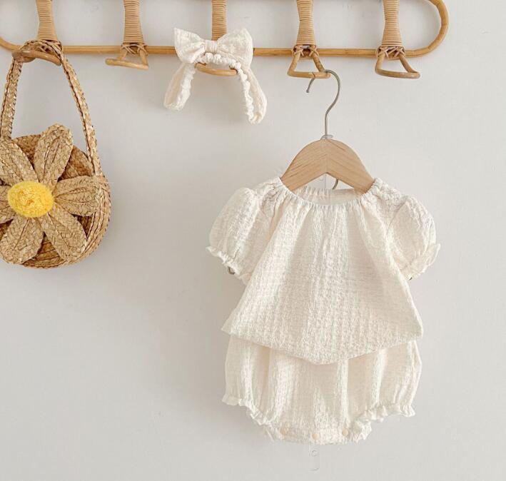 2023夏新入荷★ベビー服　上下セット+ヘアバンド★66-100★