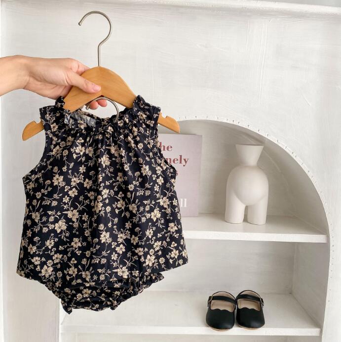 子供服★トップス+パンツ★セットアップ★韓国風子供服★ベビー★花柄★66-100CM