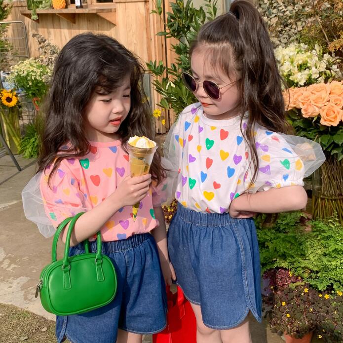 子供服★トップス★Tシャツ★韓国風子供服★キッズ女の子★半袖★2色★80-140CM
