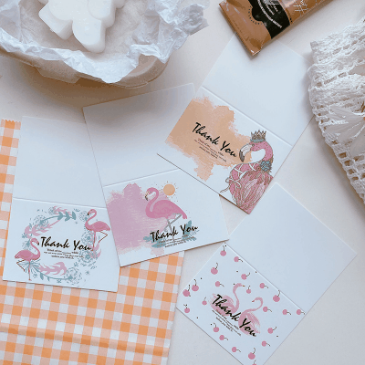 ラッピング 祝い グリーティングカード メッセージ 父の日 祝日 ピンキーカラー 封筒 フラミンゴ 10枚