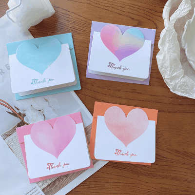 ラッピング 祝い グリーティングカード メッセージ 父の日 祝日 ピンキーカラー 封筒 ハート 50枚