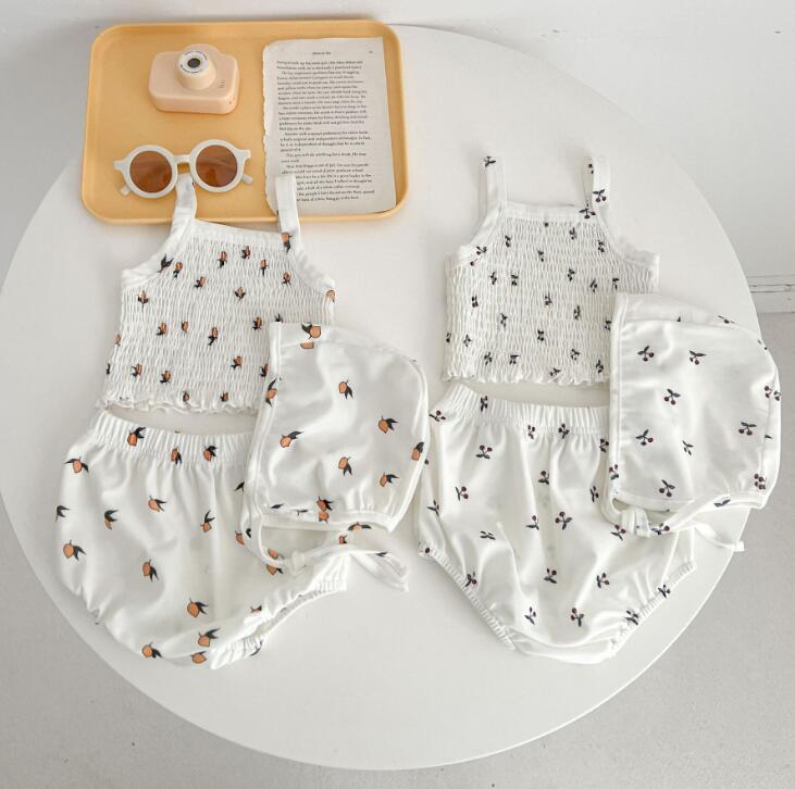 子供服★トップス+パンツ+帽子★水着★韓国風子供服★ベビー★可愛い★2色★66-100CM