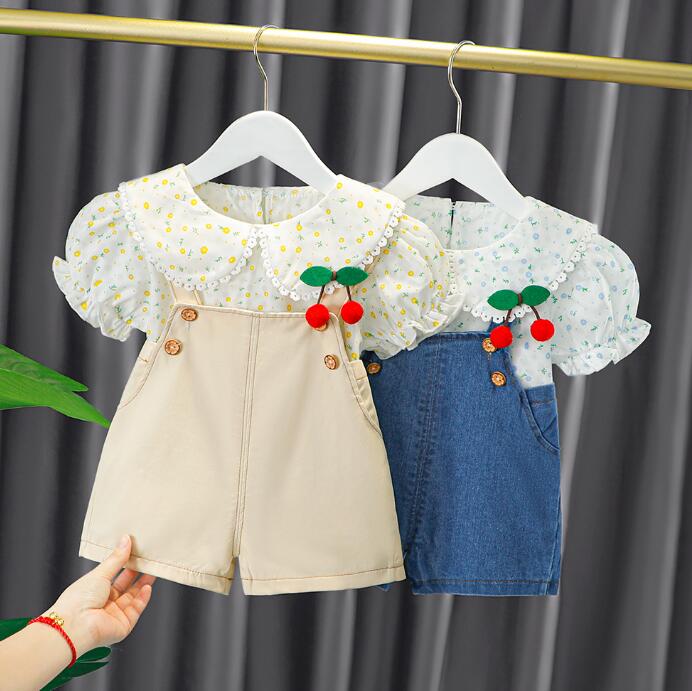 子供服★トップス+サロペット★セットアップ★韓国風子供服★キッズ★2色★73-110CM