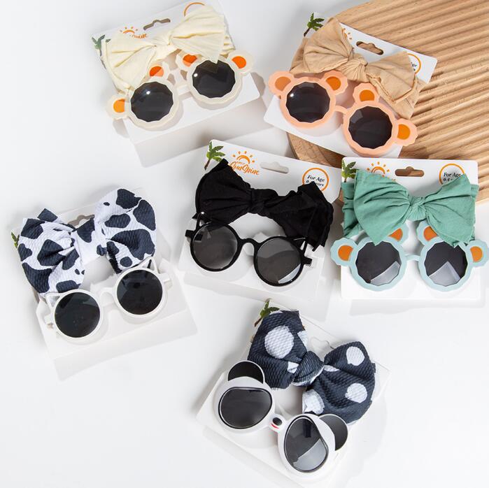 メガネ+ヘアバンド★日焼け防止★キッズ★子供用★サングラス★可愛い★6色