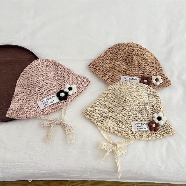 子供用★帽子★麦わら帽子★キッズ女の子★日焼け防止★カジュアル★リボン★3色