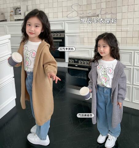 2023秋新品★子供服　ロングカーディガン★90-140cm★2色