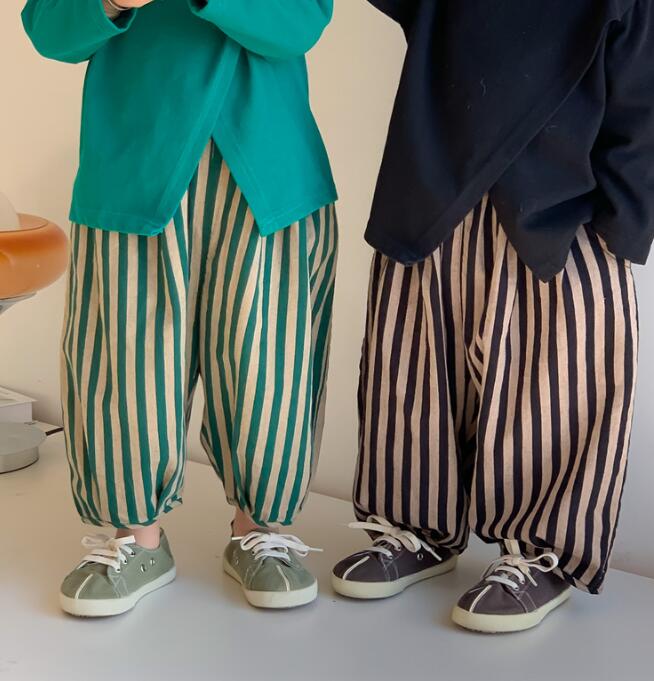2023★春秋新作★韓国風子供服★ズボン★ストライプ★2色80-130CM