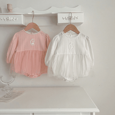 秋冬新作 ガールズ キッズ連体服 チュールスカート付 オシャレ春秋 ロンパース カバーオール 66-100