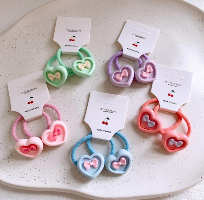 髪飾り★まとめ髪用★ヘアアクセサリー★子供用★キッズ女の子★ヘアゴム★2枚入り★多色