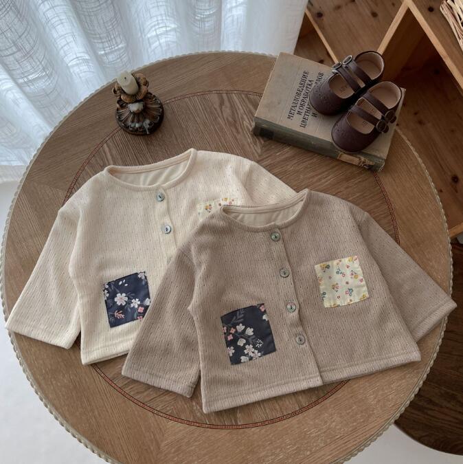 子供服★トップス★カーディガン★韓国風子供服★ベビー★長袖★2色★66-90CM
