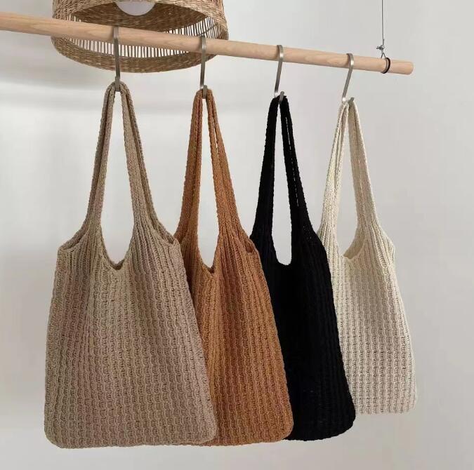 バッグ★レディース★トートバッグ★ハンドバッグ★ニット★ショルダーバッグ★大容量★5色