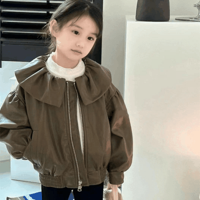 オシャレ 3-8歳ガールズ 子供服 秋冬新作 ジャンパー ライダース PU革上着 ブルゾン ジャケット 5-13
