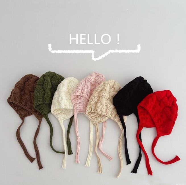「2023秋冬」子供用★帽子★ベビー★男女兼用★耳カバー★暖かい★ニット帽子★無地★7色