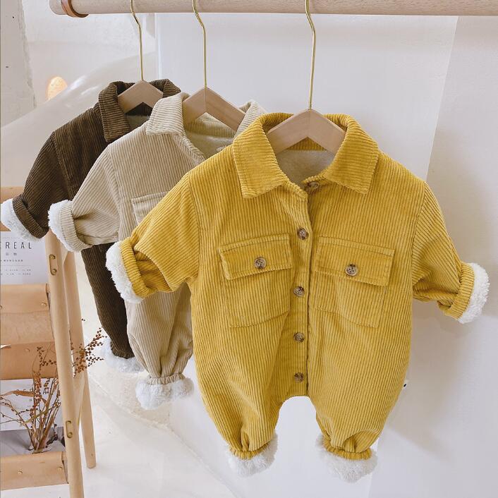 2023★秋冬新作★韓国風ベビー服★ロンパース★厚手★コーデュロイ★2色65-90CM