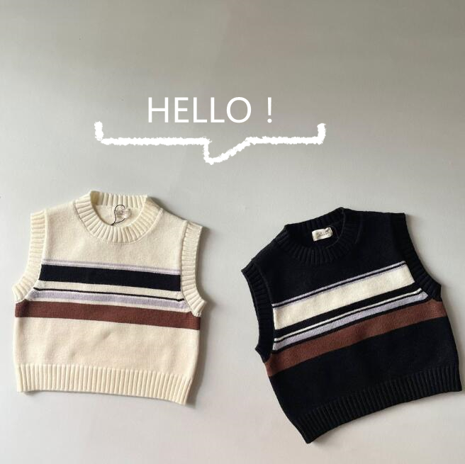 「2023秋冬」子供服★ベスト★チョッキ★トップス★ニット★韓国風子供服★2色★66-100CM