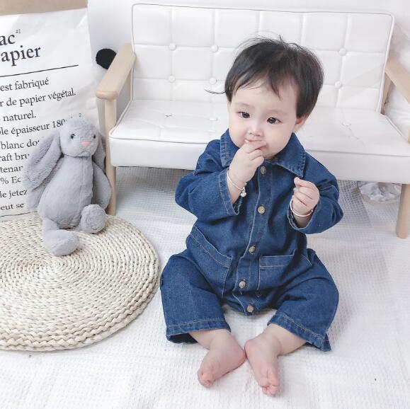 「2023秋」子供服★ロンパース★連体服★韓国風子供服★男女兼用★デニム★2色★73-100CM