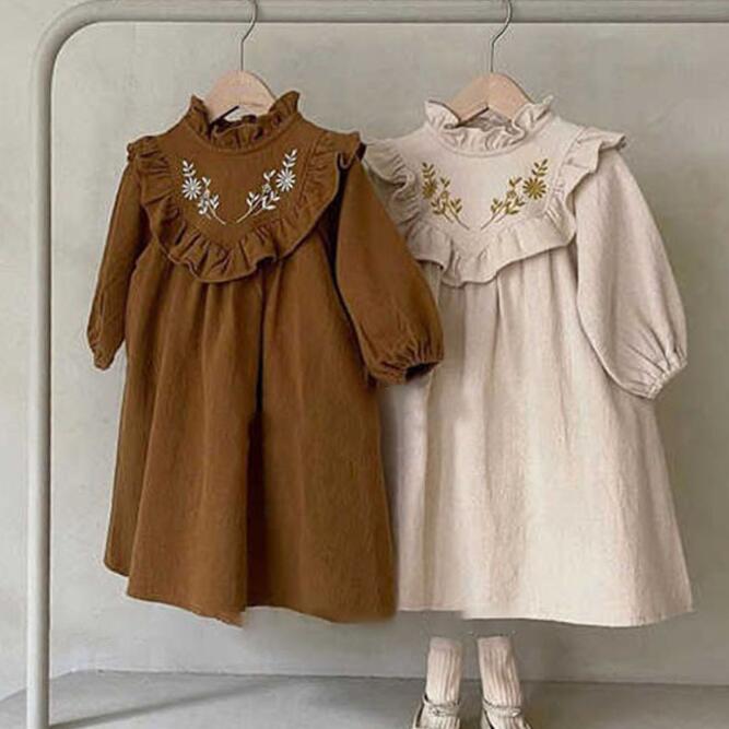 「2023秋冬」子供服★ワンピース★長袖★韓国風子供服★キッズ★親子★2色★80-130CM/M-L