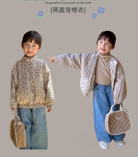2023秋冬新品★子供服　両面着用コート&デニムズボン分けて★90-140cm★