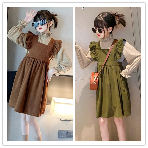 2023新品★子供服　トップス+サロペット　セットアップ90-160cm★2色