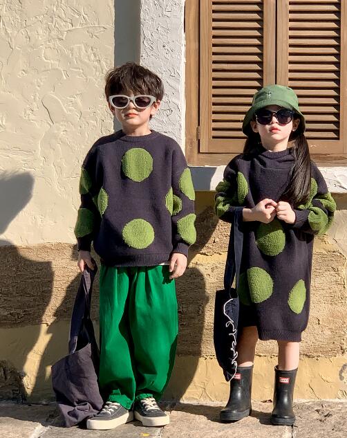「2023秋」子供服★セーター★ワンピース★男の子　女の子★韓国風子供服★4色★90-150CM