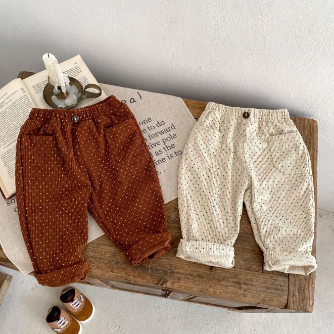 「2023秋」子供服★ズボン★ボトムス★韓国風子供服★水玉★男女兼用★2色★66-100CM