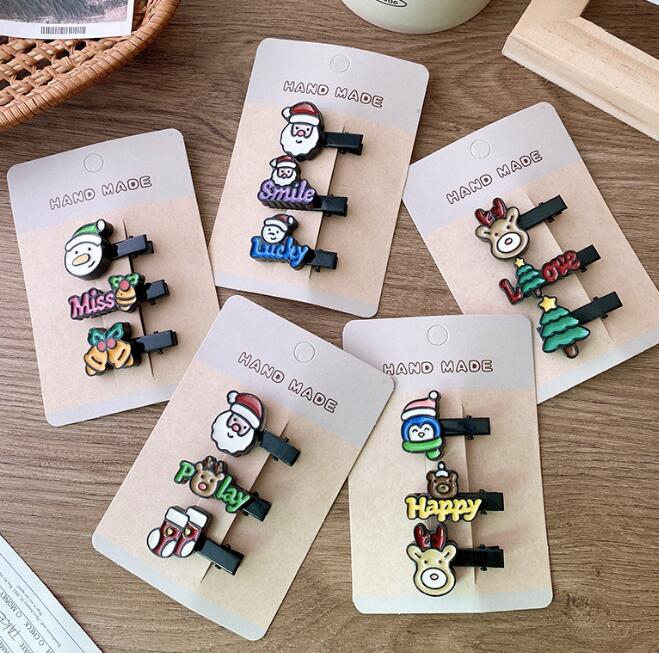 クリスマス★髪飾り★まとめ髪用★ヘアアクセサリー★子供用★キッズ★ヘアピン★3枚入り★多色