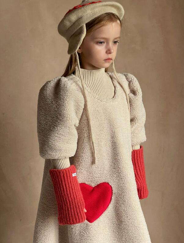 2023冬新品C★子供服　ツイードワンピース★90-150cm★