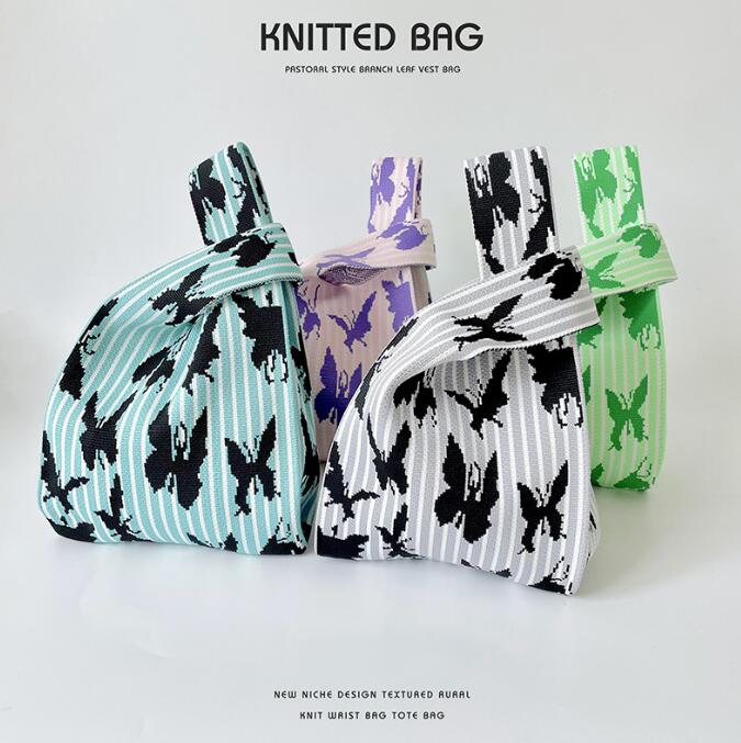 バッグ★レディース★トートバッグ★ハンドバッグ★ニットバッグ★大容量★4色