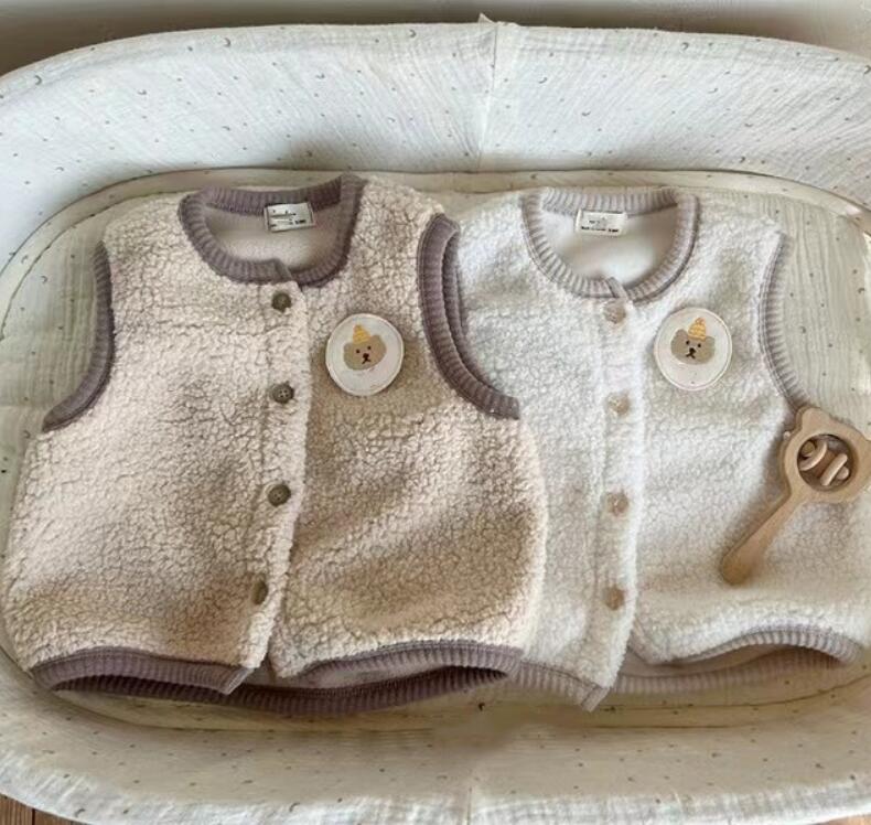 2023★秋冬新作★韓国風ベビー服★チョッキ★裏起毛★厚手★2色66-90CM