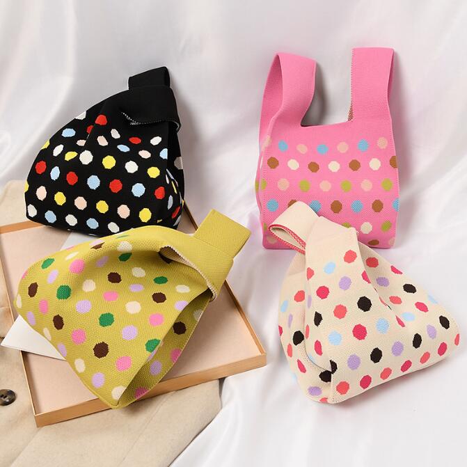 バッグ★レディース★トートバッグ★ハンドバッグ★ニットバッグ★大容量★4色