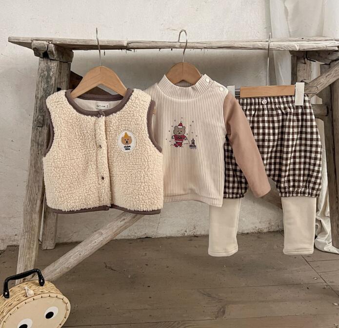 2023秋冬★子供服　裏起毛付き　トップス&ズボン&ベストコート★73-100cm★
