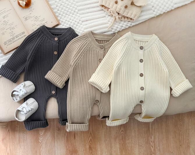 2023秋冬★ベビー服★ニット連体服★66-90cm★3色