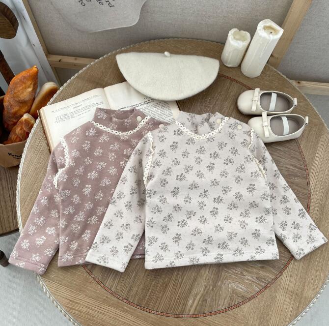 子供服★トップス★カシュクール★裏起毛★韓国風子供服★長袖シャツ★2色★66-90CM