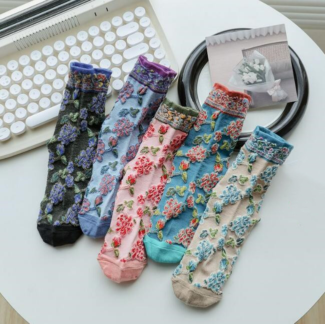 靴下★レデイース★ソックス★大人用★女性用靴下★可愛い★花柄★多色