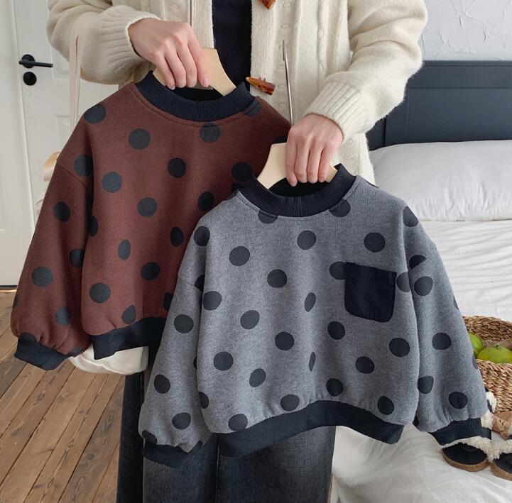 子供服★トップス★パーカー★水玉★裏起毛★韓国風子供服★キッズ★2色★90-130CM