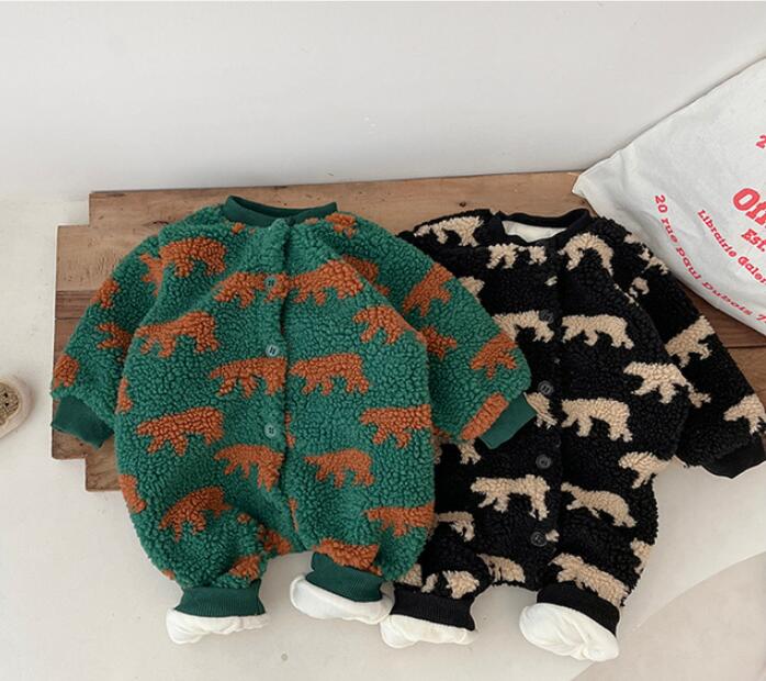 2023★秋冬新作★韓国風子供服★ロンパース★裏起毛★厚手★2色66-100CM