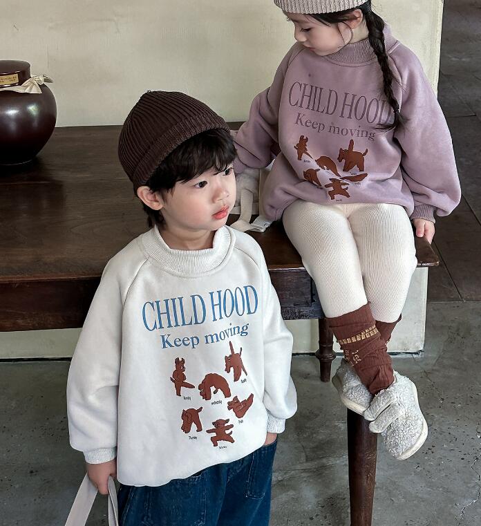 2023冬★子供服　厚手トップス　パーカー★90-140cm★2色