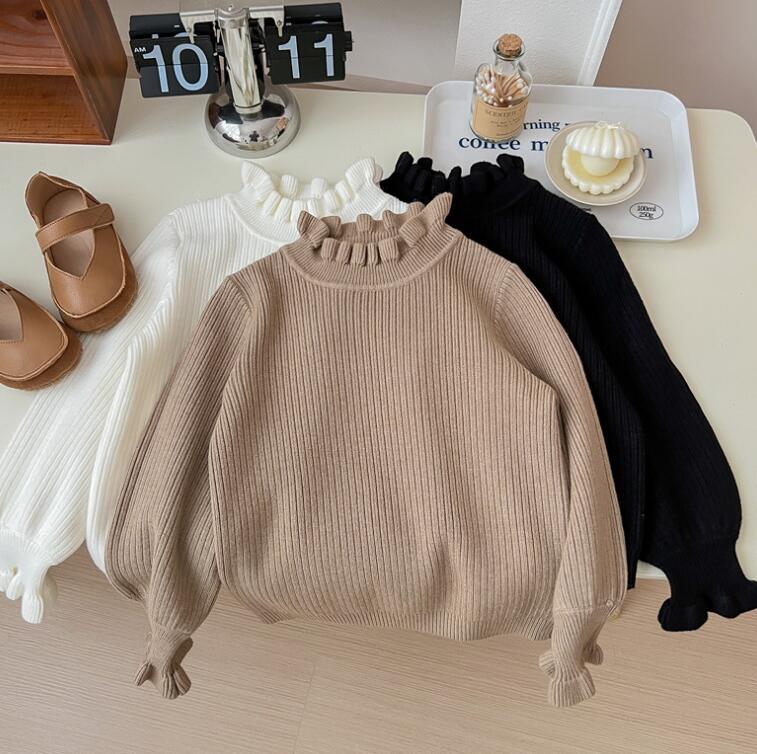 子供服★トップス★ニット★セーター★キッズ女の子★韓国風子供服★無地★3色★90-140CM