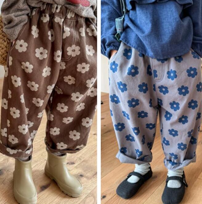 子供服★ズボン★ボトムス★韓国風子供服★キッズ女の子★花柄★2色★80-130CM
