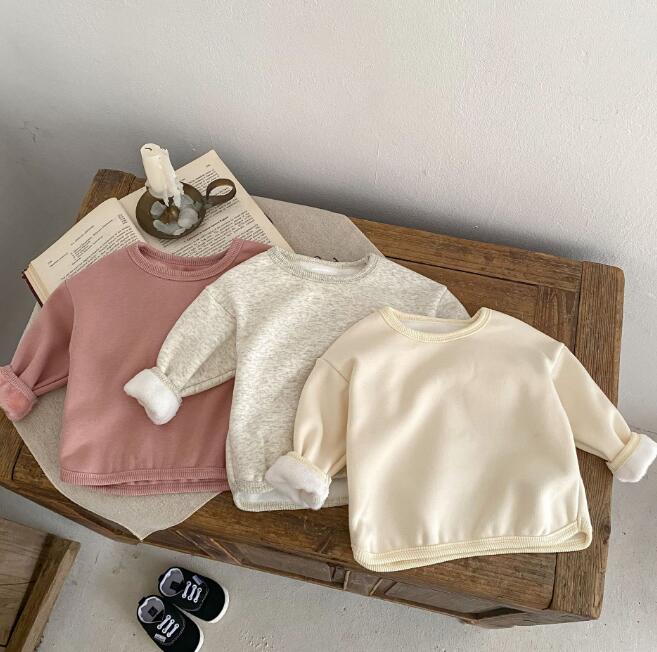 子供服★トップス★パーカー★裏起毛★韓国風子供服★ベビー★無地★3色★66-100CM