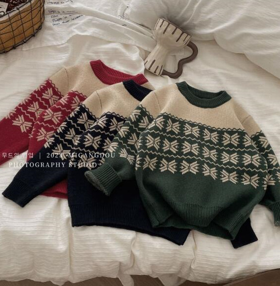子供服★トップス★ニット★セーター★キッズ★男女兼用★韓国風子供服★3色★90-140CM